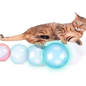 Alternative view of Flamingo Wobbler Flashing Ball Cat Toy, Blue