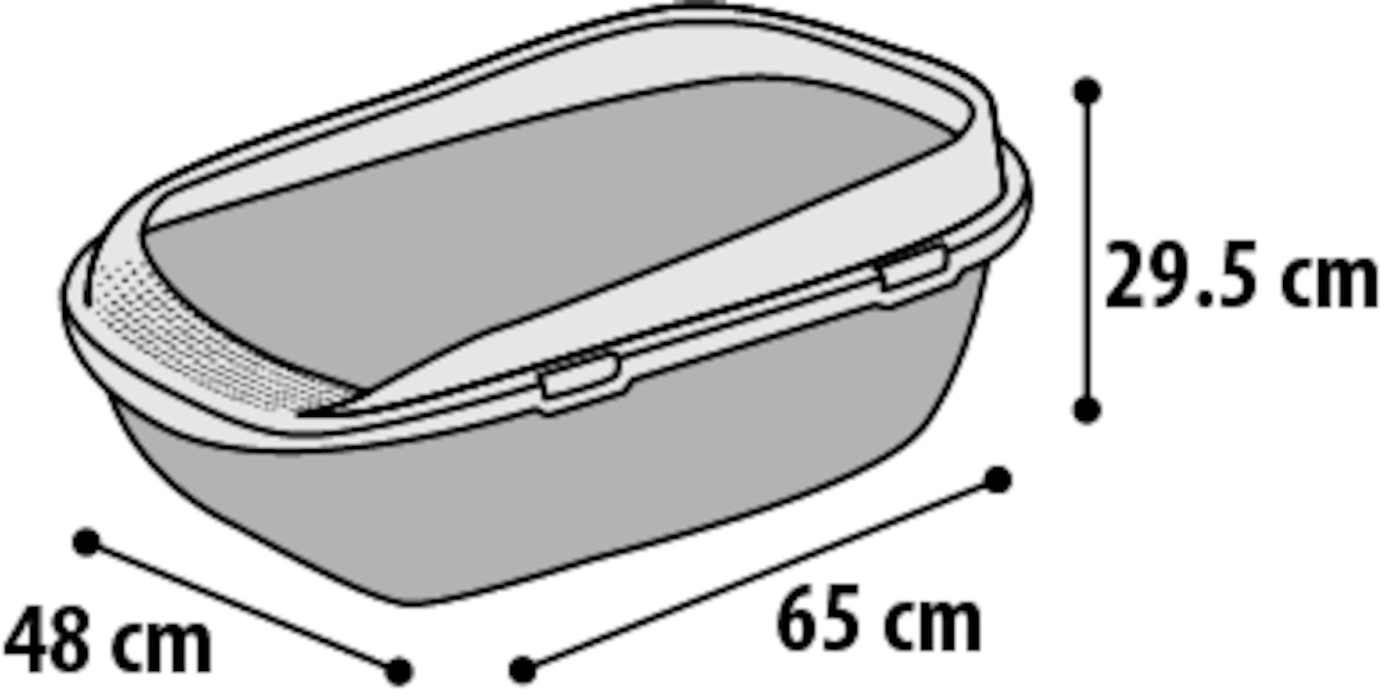 Flamingo Garfy Cat Litter Box, X-Large (48 x 65 x 29.5cm) Gray - Image 2