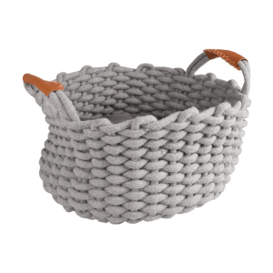 Flamingo Enya Round Basket Cat Bed, Gray