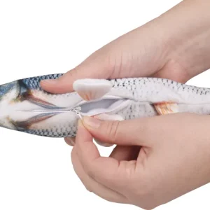 Alternative view of Flamingo Electronic Moving Fish Cat Toy, Grey