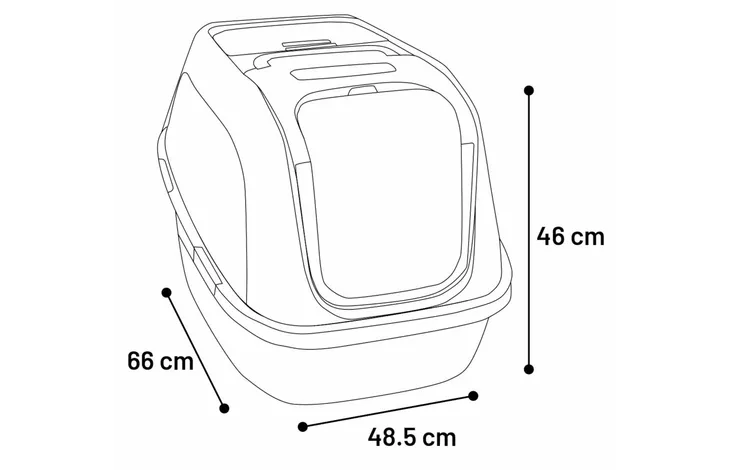 Flamingo Argos Cat Litter Box, X-Large (48.5 x 66 x 46cm) Dark Gray - Image 2