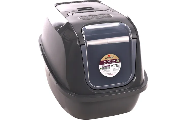 Flamingo Argos Cat Litter Box, X-Large (48.5 x 66 x 46cm) Dark Gray - Image 3