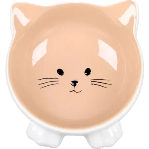 Alternative view of Flamingo Puzi Ceramic Cat Bowl, Taupe