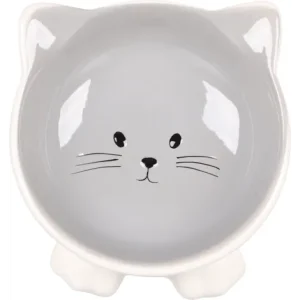 Alternative view of Flamingo Puzi Ceramic Cat Bowl, Grey