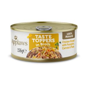 Applaws Taste Toppers Chicken Breast with Pumpkin, Carrots & Peas, Canned Dog Food, 156g