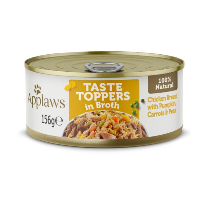 Applaws Taste Toppers Chicken Breast with Pumpkin, Carrots & Peas, Canned Dog Food, 156g