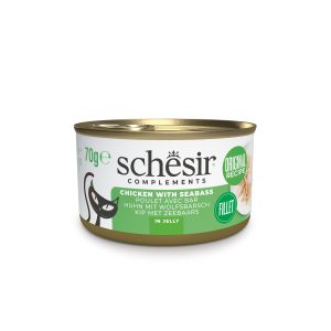 Schesir Chicken with Seabass in Jelly Wet Cat Food, 70g