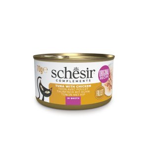 Schesir Tuna with Chicken in Broth Wet Cat Food, 70g