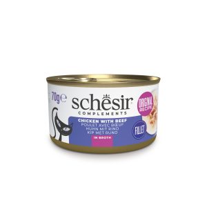 Schesir Chicken with Beef in Broth Wet Cat Food, 70g