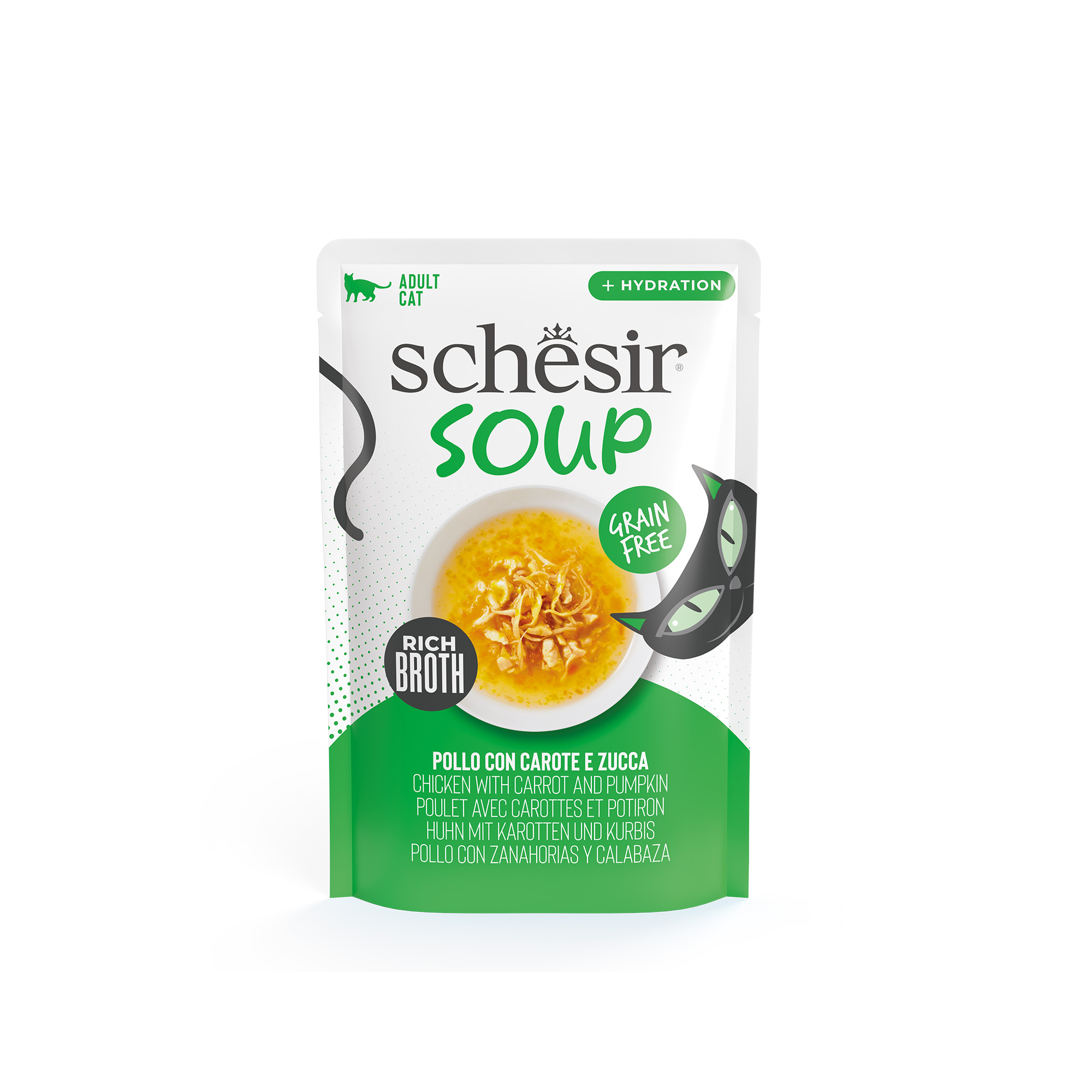 Schesir Soup Chicken with Pumpkin Wet Cat Food, 40g