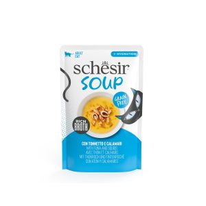 Schesir Soup Tuna with Squid Wet Cat Food, 40g