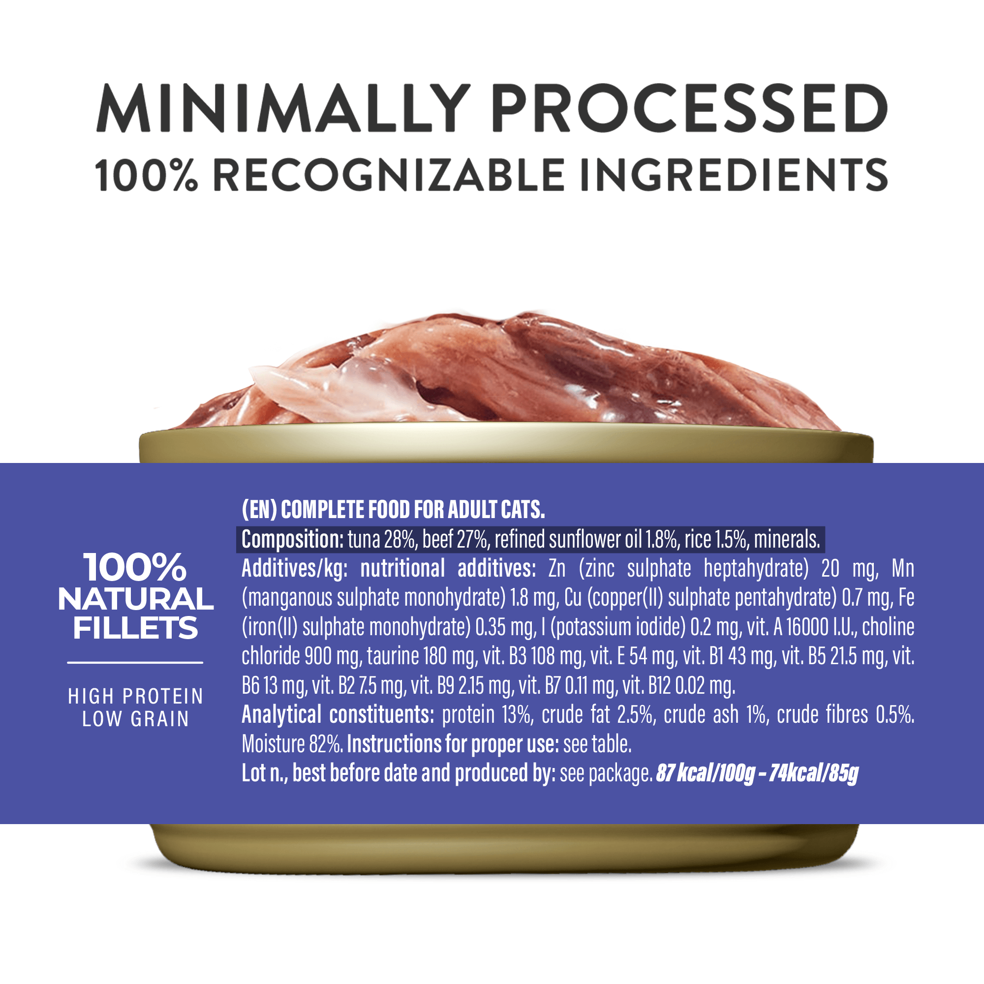 Schesir Complete Nutrition Tuna with Beef in Broth Wet Cat Food, 85g - Image 2