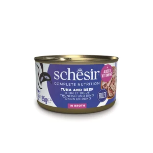 Schesir Complete Nutrition Tuna with Beef in Broth Wet Cat Food, 85g