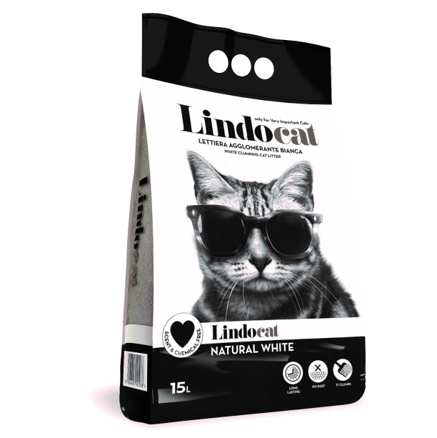 LindoCat White Bentonite Natural White Fragrance free, 15L