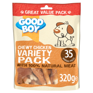 Good Boy Chewy Chicken Variety Value Pack, Dog Treats 320g