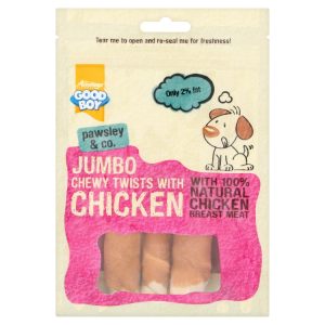 Good Boy Jumbo Chicken Chewy Twist, Dog Treats 100g