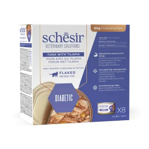 Alternative view of Schesir Veterinary Solutions Diabetic Flaked Tuna with Tilapia Wet Cat Food, 80g