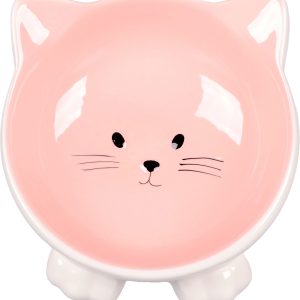 Alternative view of Flamingo Puzi Ceramic Cat Bowl, Pink