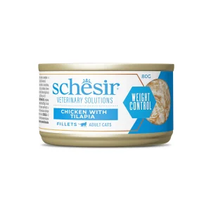 Schesir Veterinary Solutions Weight Control Chicken with Tilapia Fillets Wet Cat Food, 80g