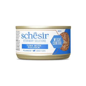 Schesir Veterinary Solutions Weight Control Flacked Tuna with Pollock Wet Cat Food, 80g