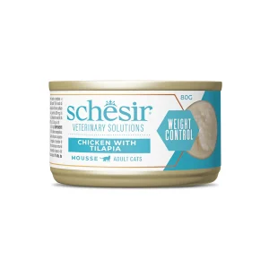Schesir Veterinary Solutions Weight Control Chicken with Tilapia Mousse Wet Cat Food, 80g