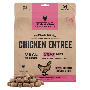 Vital Essentials Freeze-Dried RAW Chicken Entree Soft Nibs Cat Food, 12oz