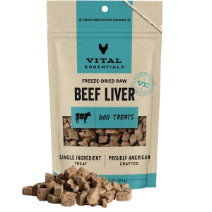 Vital Essentials Beef Liver Freeze-Dried RAW Dog Treat, 2.1oz