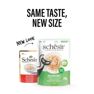 Alternative view of Schesir Chicken Fillets with Seabass in Jelly Wet Cat Food, 70g