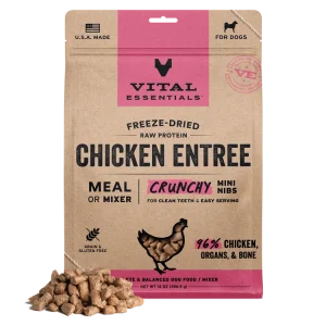 Vital Essentials Freeze-Dried RAW Chicken Entree Crunchy Mini Nibs Dog Food, 5.5oz