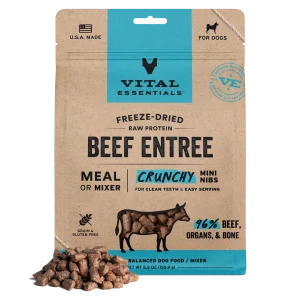 Vital Essentials Freeze-Dried RAW Beef Entree Crunchy Mini Nibs Dog Food, 5.5oz