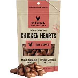 Vital Essentials Chicken Hearts Freeze-Dried RAW Dog Treat 1.9oz