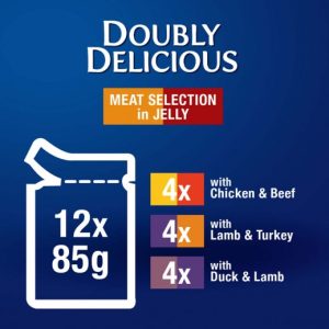 Alternative view of Felix Doubly Delicious Meat Selection in Jelly Wet Cat Food, 85g (Pack of 12)