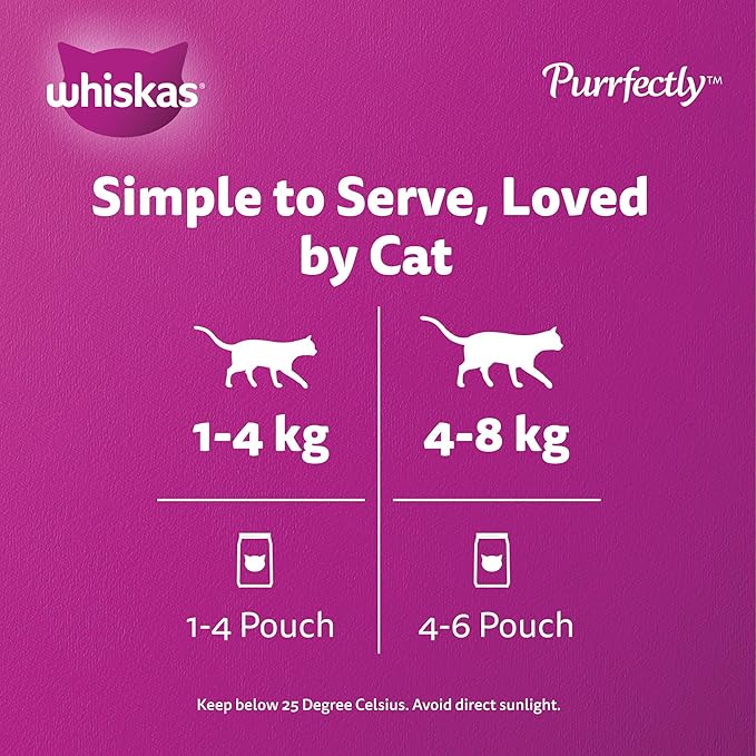 Whiskas Purrfectly Fish Tuna with Salmon Wet Cat Food, 85g - Image 3