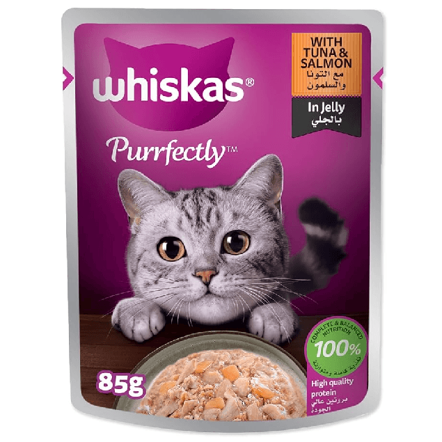 Whiskas Purrfectly Fish Tuna with Salmon Wet Cat Food, 85g