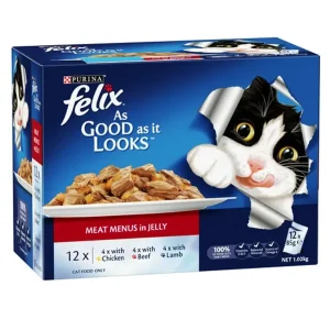 Felix As Good as it Looks Meat Menus in Jelly Wet Cat Food, 85g (Pack of 12)