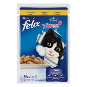 Felix As Good As It Looks Kitten Chicken in Jelly Wet Kitten Food, 85g
