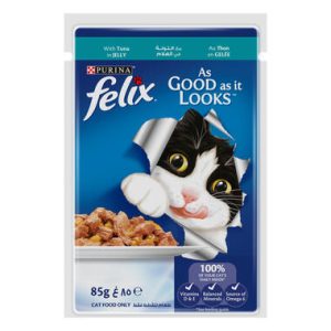 Felix As Good as it Looks Tuna in Jelly Wet Cat Food, 85g