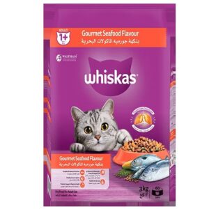 Whiskas Gourmet Seafood Flavour Dry Cat Food, 3kg
