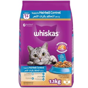 Whiskas Hairball Control with Chicken and Tuna Dry Cat Food, 1.1kg