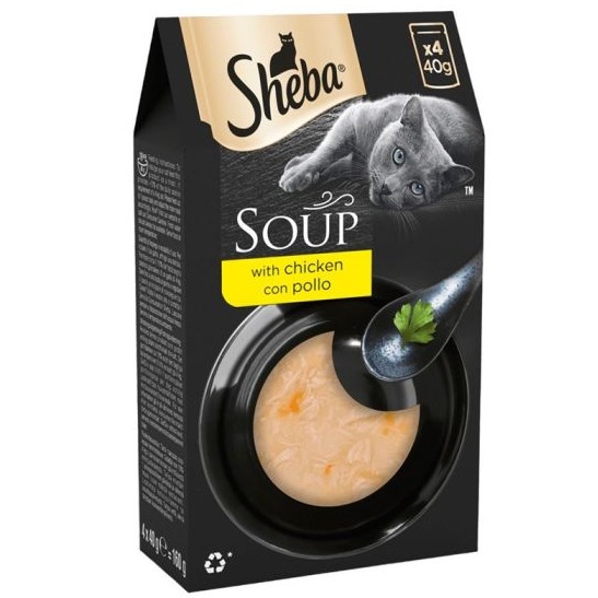 Sheba Soup Chicken Fillets Wet Cat Food, (40g x 4 Pieces)