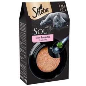 Sheba Soup Salmon Wet Cat Food, (40g x 4 Pieces)
