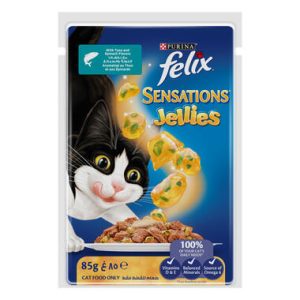 Felix Sensations Jellies Tuna & Spinach in Jelly Wet Cat Food, 85g