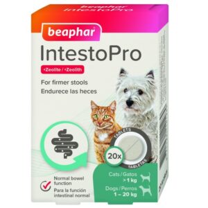 Beaphar IntestoPro Anti Diarrhea Tablet for Small Dogs and Cats, 20 tablets