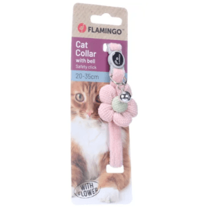 Alternative view of Flamingo Ada Cat Collar with Flower, Pink