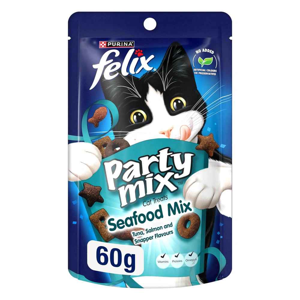 Felix Party Mix Seafood Mix Wet Cat Food, 60g