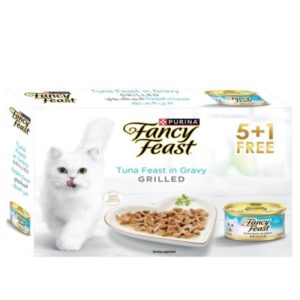 Fancy Feast Grilled Tuna Feast In Gravy Gourmet Wet Cat Food, 85g (5+1 Pack)